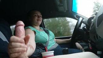 Amateur Couple Enjoys Oral Pleasure On The Road