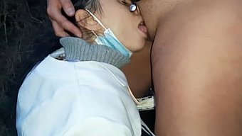 Lesbian Nurse Engages In Public Forest Sex And Receives Cum
