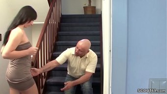 Pervert Step Dad Fucked His Step Daughter In The Hallway For Sex